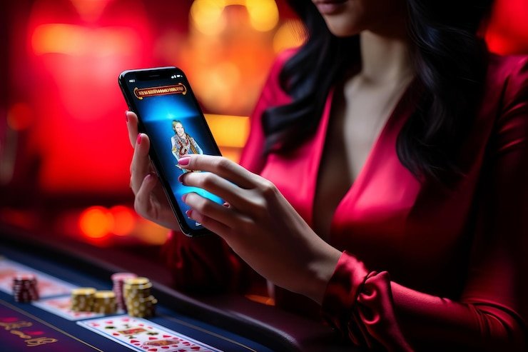 Caribbean Stud Poker table at luxiobet showing five-card hand layout and dealer position